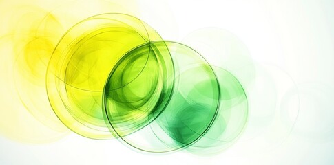 Wall Mural - A contemporary abstract design featuring a green and yellow circular banner as a background template