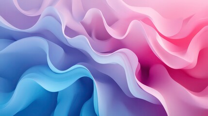 Poster - Abstract background with flowing pastel pink and blue waves.