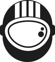 Sticker - Minimalist black and white icon of an astronaut helmet, ideal for space exploration and futuristic themes