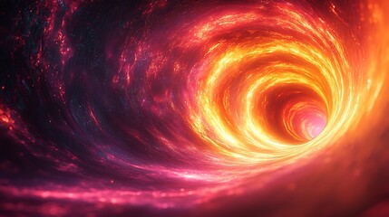 Wall Mural - Fiery cosmic vortex, swirling nebula background, space travel concept, science fiction art