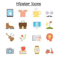 Poster - Hipster icon set in thin line style