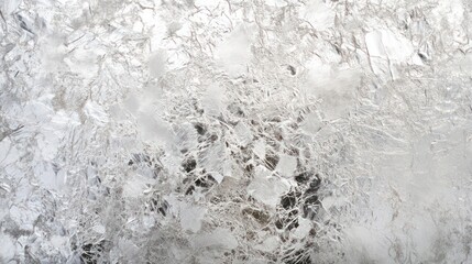 Poster - Intricate frost patterns on a window pane, showing delicate icy crystals and textures.