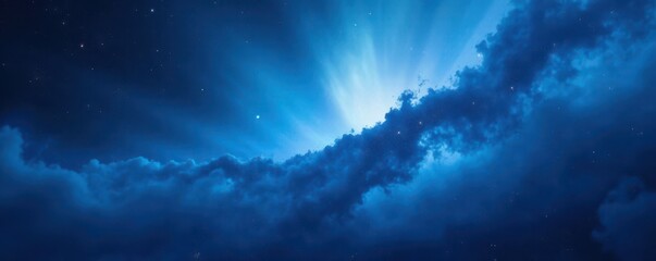 Subtle light blue nebula effect, diffused light , tint, mystical