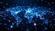 © anomalicreatype - Global Network: A Luminous Blue World Map in Abstract Style