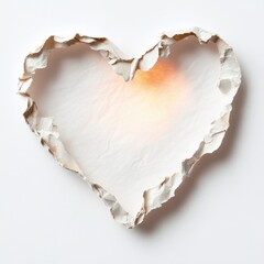 Wall Mural - Heart Shaped Cutout in Paper with Light Behind for Creative Use