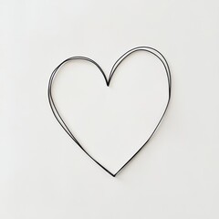 Wall Mural - Minimalist Heart Design Crafted from a Single Continuous Line