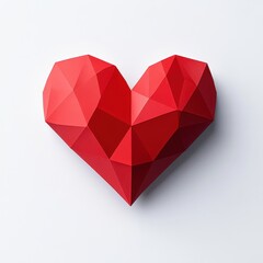 Wall Mural - minimalist heart design made of two overlapping triangles in red