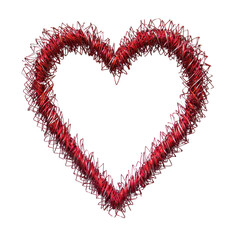Wall Mural - Woven Heart Shape Made of Red Wire for Romantic Themes and Designs