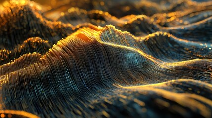 Stream of encoded data. Abstract digital code visualization. Artificial intelligence and machine learning. Big data code representation.