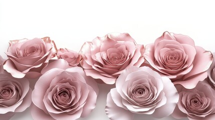 Wall Mural - elegant blush pink roses with gradients on a soft sky background