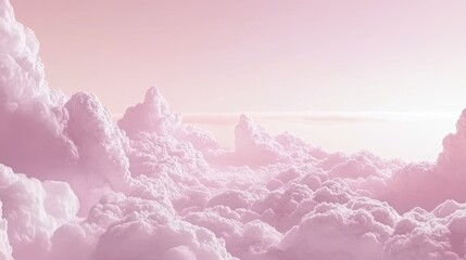 Wall Mural - soft pink and white sky gradient with dreamy clouds