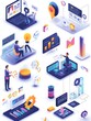 © Johannes - Successful development icons set. Innovative project, team building, analytical software. Business idea, business briefing, business solutions metaphors. Vector isolated concept metaphor illustration