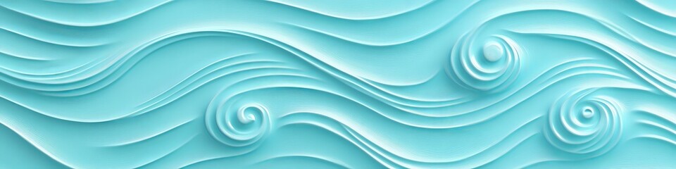 Wall Mural - Seamless, 3D, Baby Blue, Low Profile, Delicate, Light, Gentle, Wave Texture Pattern Background