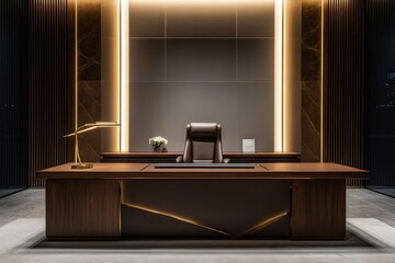 Poster - Modern office interior with elegant design elements, natural light, and sleek furniture in a contemporary workspace