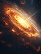© Bussakon - Dreamlike Cosmic Pulsar Emitting Beams of Neon Light in Swirling Space Galaxy