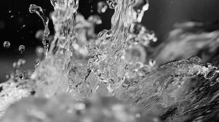 Poster - Water droplets creating ripples in a circular pool under bright daylight in a serene outdoor setting