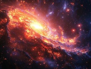 Wall Mural - supermassive black hole swirling stars and planets in cosmic light and energy