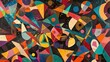 © mila103 - A colorful abstract painting with many shapes and colors
