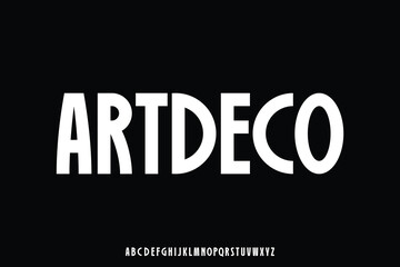Wall Mural - bold condensed art deco style alphabet display font vector illustration