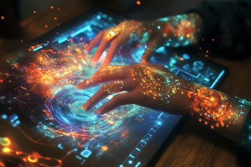 person typing on a laptop