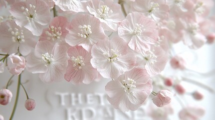 Poster - Delicate pink flowers close-up.