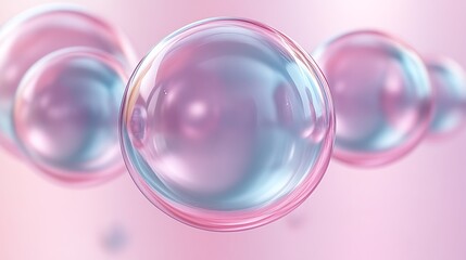 Wall Mural - Pink and Blue Spheres Abstract Background Image