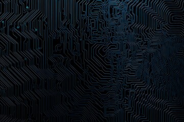 abstract close-up of a glowing blue digital circuit board, showcasing intricate connections and tech