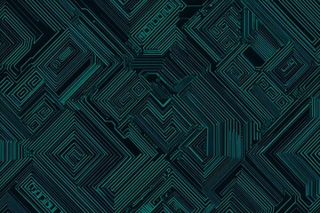 abstract close-up of a glowing blue digital circuit board, showcasing intricate connections and tech