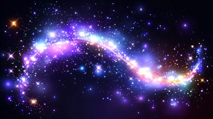 Wall Mural - a cosmic swirl of sparkling stars and light