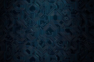 abstract close-up of a glowing blue digital circuit board, showcasing intricate connections and tech