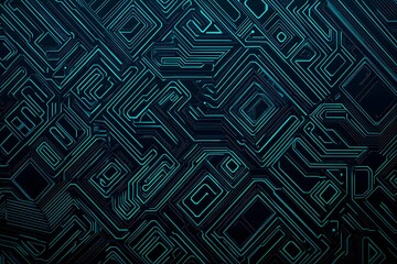 abstract close-up of a glowing blue digital circuit board, showcasing intricate connections and tech