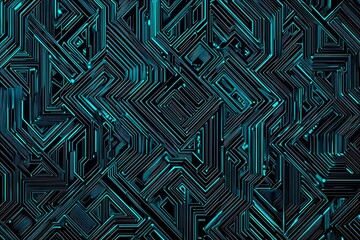 abstract close-up of a glowing blue digital circuit board, showcasing intricate connections and tech