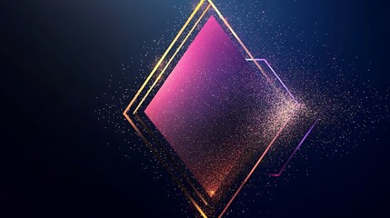 Wall Mural - abstract gold frame pink glitter background design
