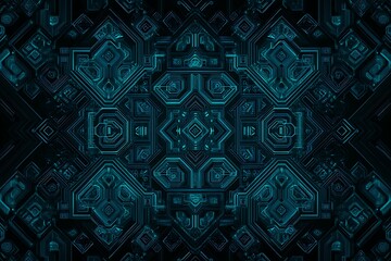 abstract close-up of a glowing blue digital circuit board, showcasing intricate connections and tech