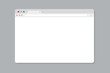 © SparkJ Design - Web browser mockup in light modern flat design. Computer webpage with favorites icon and reload arrow and loupe. Isolated internet browser template.