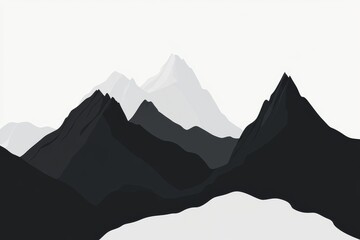 Monochrome mountain range, minimalist landscape, serene background, website design