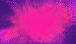 © Prasanth - Bright magenta and violet pop art background in retro comic style with halftone dotted design. Generated image