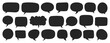 © hiten666 - Silhouette speech bubble vector set. black on a white background. simple flat design. text box and message icon collection on a white background. vector illustration.
