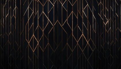 Leinwandbilder - luxurious black geometric diamond pattern with gold accents on textured surface, perfect for modern interior decor and branding