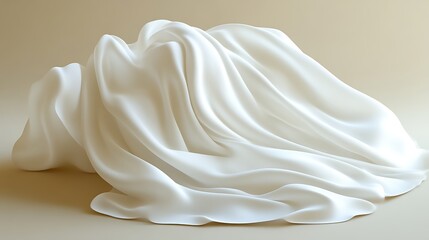 Wall Mural - Draped white fabric forms elegant flowing folds