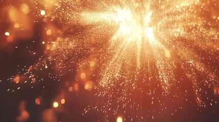 Wall Mural - golden sparkler explosion bright light show