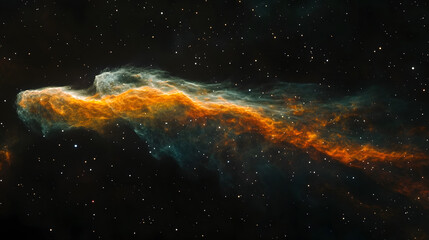 Poster - Captivating and Breathtaking Celestial Phenomenon Featuring a Vibrant Fiery Nebula Swirling Amidst the Cosmic Vastness of the Universe