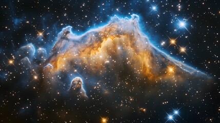 Poster - Captivating Celestial Spectacle Shimmering Nebula in the Cosmic Expanse Showcasing the Breathtaking Beauty and Enigmatic Nature of the Universe