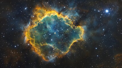Aufkleber - Captivating Cosmic Explosion Mesmerizing Celestial Phenomenon in Vibrant Galaxy Nebula  Dramatic awe inspiring image of a colorful powerful cosmic event in the depths of space