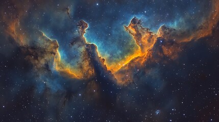 Aufkleber - Captivating Cosmic Swirls A Majestic Interstellar Landscape of Glowing Nebulae and Stardust in the Vast Universe Showcasing the Dynamic and Breathtaking Beauty of Our Celestial Cosmos