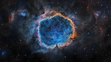 Aufkleber - Captivating image showcasing a dramatic cosmic explosion within a vibrant interstellar nebula cloud