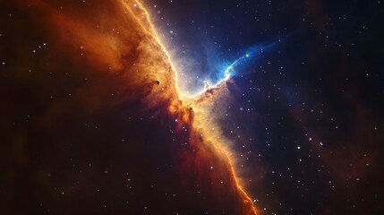 Aufkleber - Dramatic cosmic eruption in a vibrant celestial explosion of galactic proportions showcasing the dynamic and powerful nature of the universe