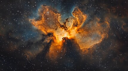 Aufkleber - Explosive Cosmic Inferno A dramatic depiction of a fiery celestial collision igniting a powerful galactic upheaval that unleashes a radiant storm of cosmic energy debris