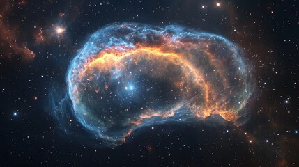 Aufkleber - Mesmerizing Cosmic Explosion in Vibrant Nebula   Captivating Interstellar Scene Revealing Mysteries of the Universe  This stunning image showcases the breathtaking beauty and complexity of our cosmos