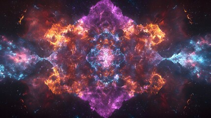 Aufkleber - Mesmerizing cosmic explosion of vibrant colorful energy erupting in the vast mysterious universe  Abstract digital art with a fantasy futuristic aesthetic